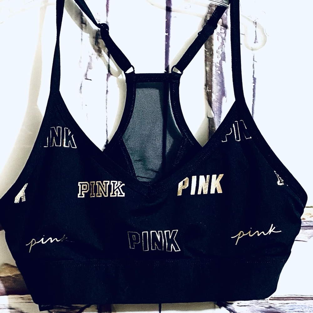 Women’s / Junior Pink Black Sports Bra Size Small S